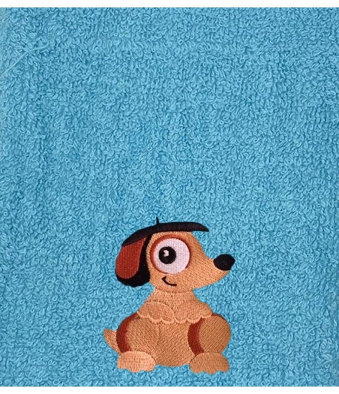 Serviette enfant 50X100 personnalisée avec motif  chien