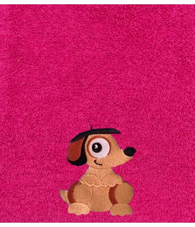 Serviette enfant 50X100 personnalisée avec motif  chien