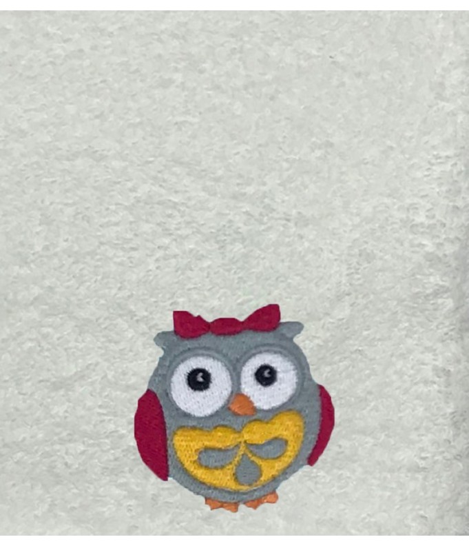 Poncho personnalisé avec motif chouette fille
