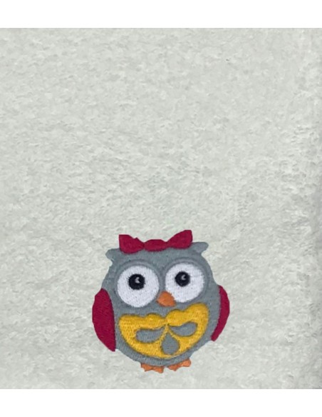 Poncho personnalisé avec motif chouette fille