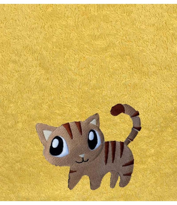 Drap de Bain Minou Personnalisé Prénom 70X140