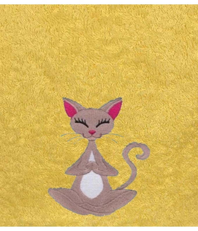 Drap de Bain Chat Zen Personnalisé 70X140