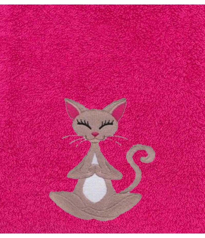 Drap de Bain Chat Zen Personnalisé 70X140