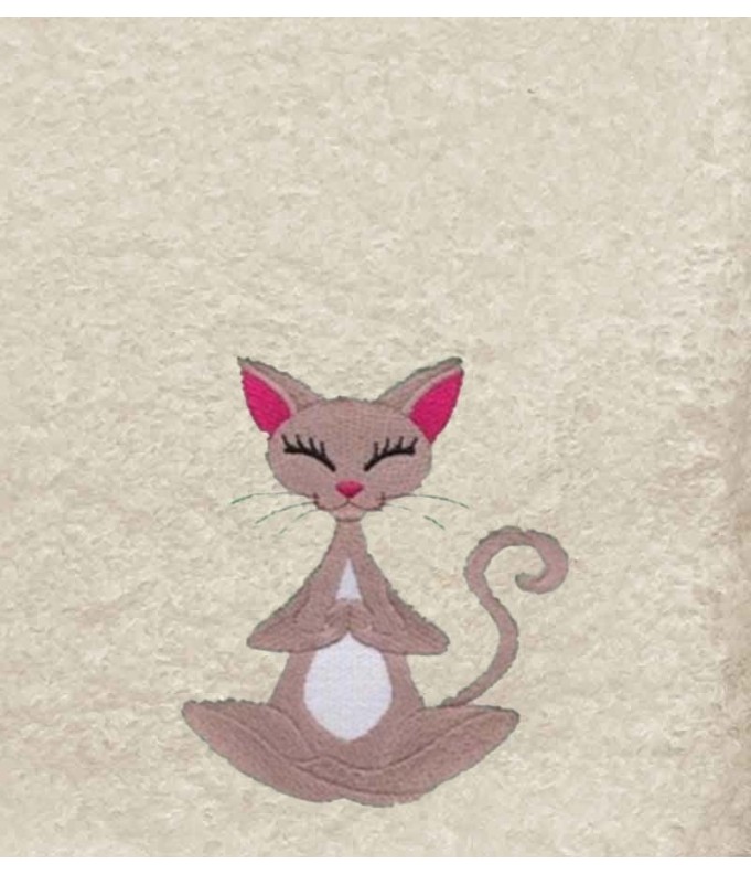Drap de Bain Chat Zen Personnalisé 70X140