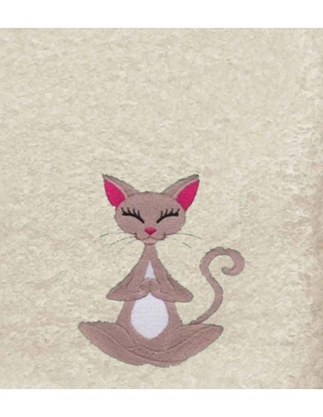 Drap de Bain Chat Zen Personnalisé 70X140