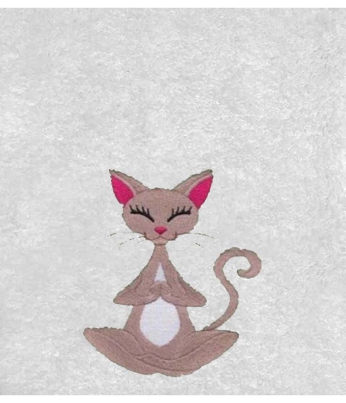 Drap de Bain Chat Zen Personnalisé 70X140