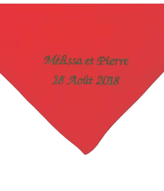 Bandana féria rouge personnalisé par broderie