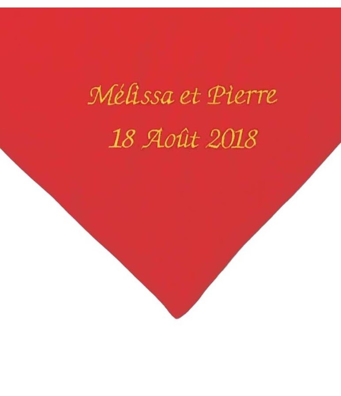 Bandana féria rouge personnalisé par broderie