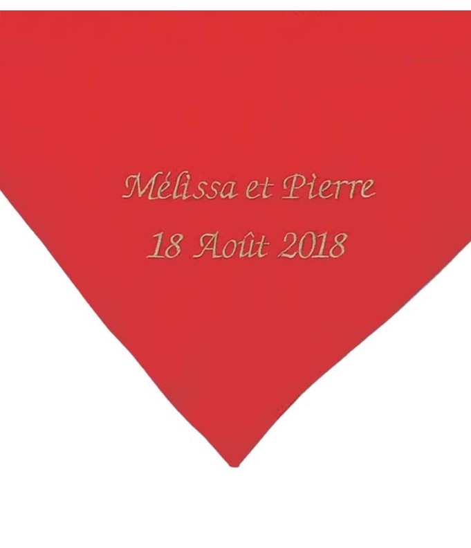 Bandana féria rouge personnalisé par broderie