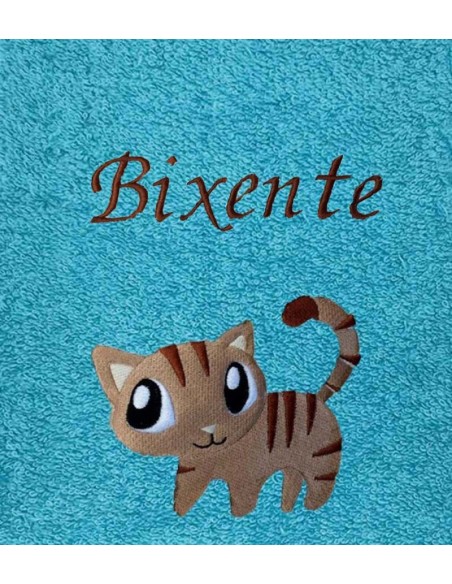 Drap de Bain Minou Personnalisé Prénom 70X140