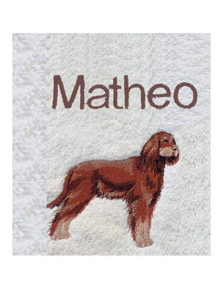 Drap de Bain Setter Irlandais Personnalisé 70X140