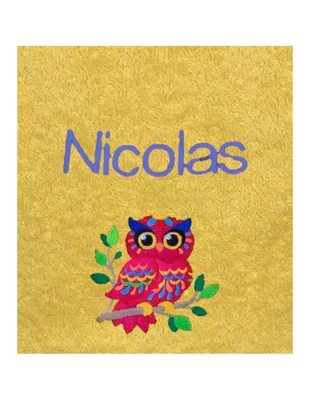 Drap de Bain Chouette 2 Personnalisé 70X140