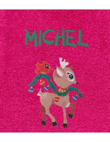 Drap de Bain Faon Noël Personnalisé