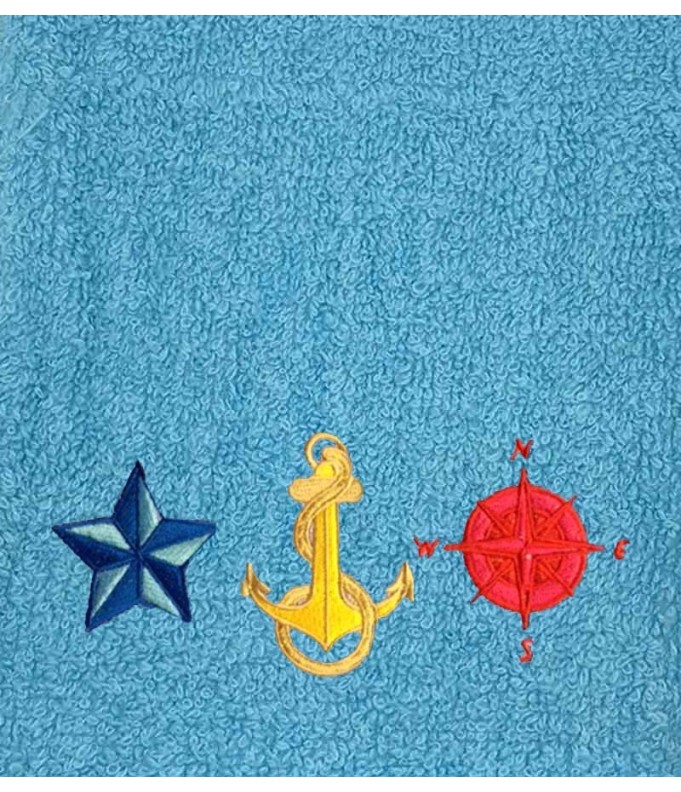 Drap de Bain Ancre 4 Personnalisé