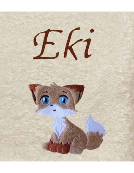 Drap de Bain Bébé Renard Personnalisé