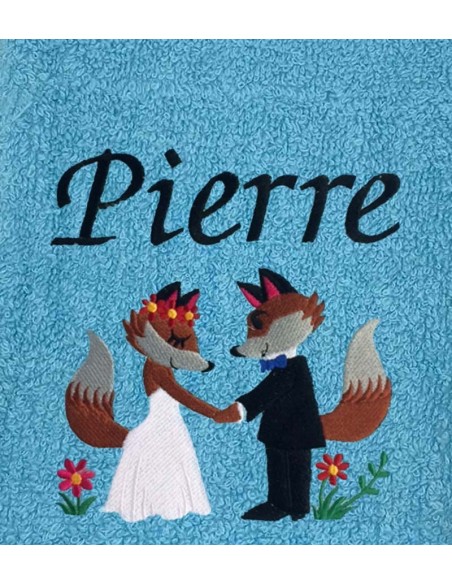 Drap de Bain Renard Mariage Personnalisé