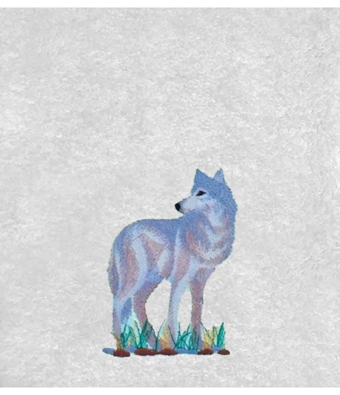 Drap de Bain Loup Personnalisé