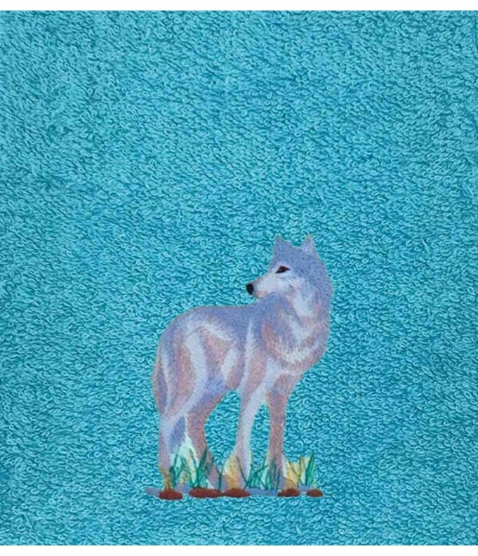 Drap de Bain Loup Personnalisé