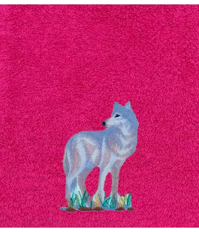 Drap de Bain Loup Personnalisé