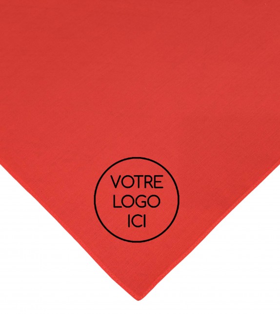 Impression numérique Logo noir sur foulard rouge (sans...