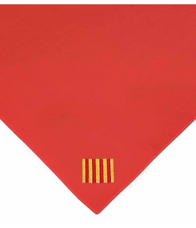 Foulard rouge Provence brodé personnalisé