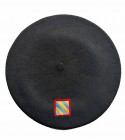 Béret Bourgogne noir fabriqué à Bayonne et  personnalisé à Osses