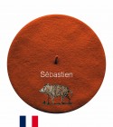 Béret sanglier 4 fabriqué à Bayonne et personnalisé à Osses