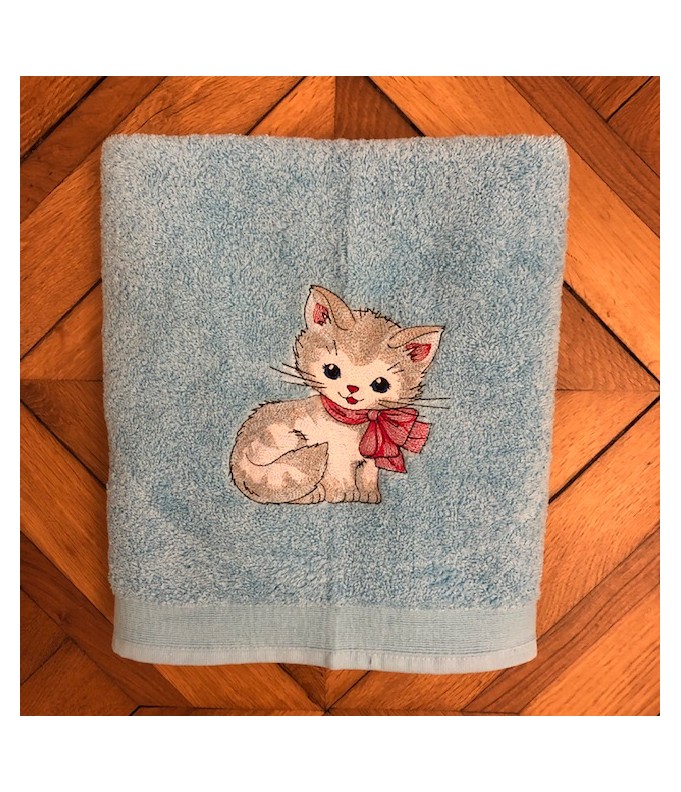 Drap de Bain Chat 34 Personnalisé 70X140