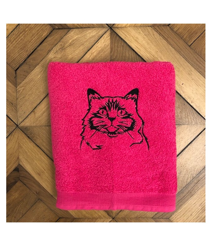 Drap de Bain Chat 28 Personnalisé 70X140