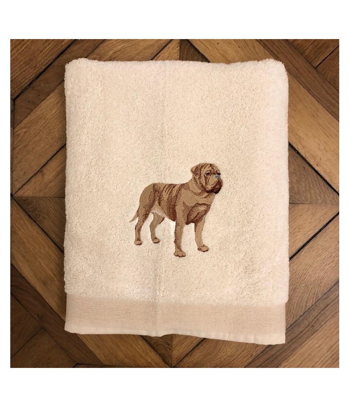 Drap de Bain Dogue de Bordeaux Personnalisé 70X140
