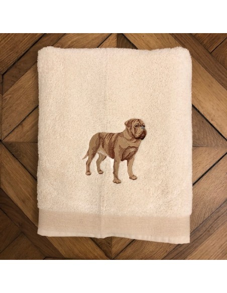 Drap de Bain Dogue de Bordeaux Personnalisé 70X140