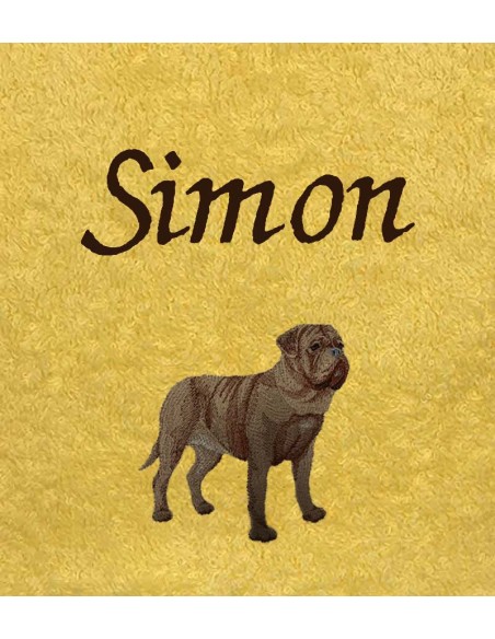 Drap de Bain Dogue de Bordeaux Personnalisé 70X140