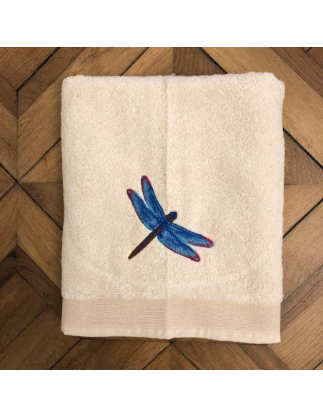 Drap de Bain Libellule Bleue Personnalisé