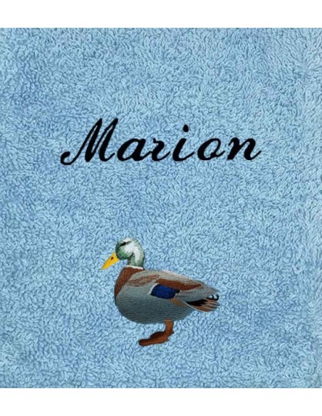 Drap de Bain Canard 2 Personnalisé Prénom