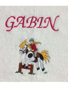Drap de Bain Equitation Personnalisé 70X140