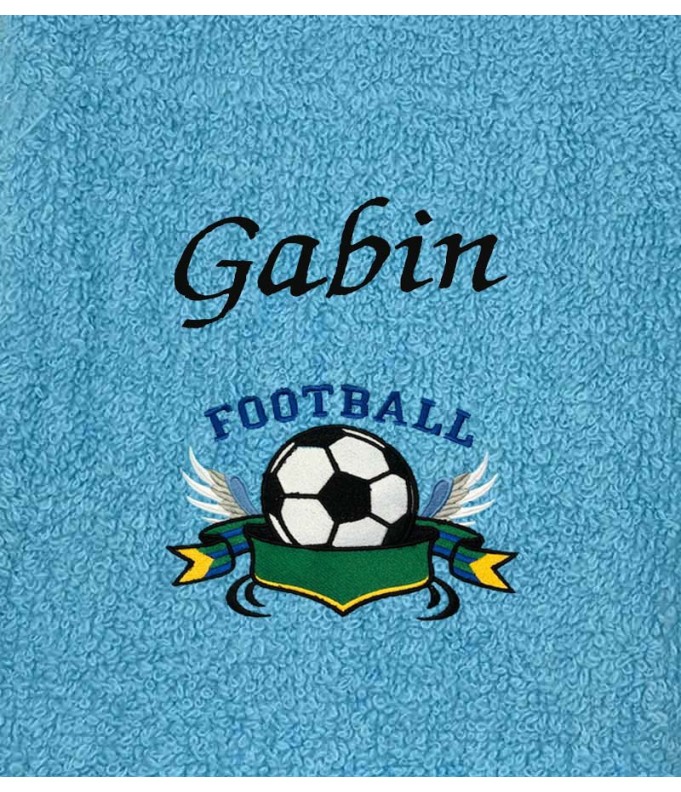 Drap de Bain Football 2 Personnalisé Prénom 70X140