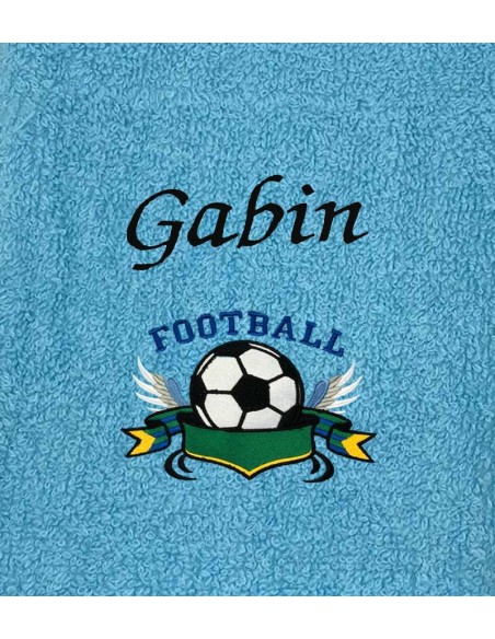 Drap de Bain Football 2 Personnalisé Prénom 70X140