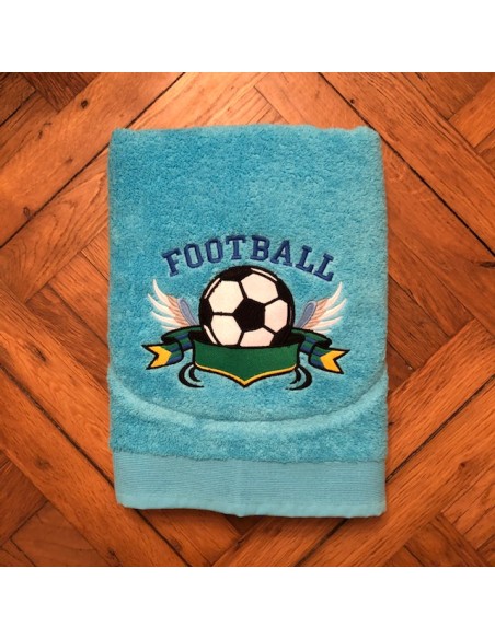 Drap de Bain Football 2 Personnalisé Prénom 70X140