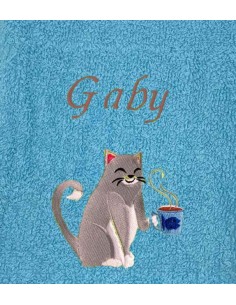Drap de Bain Chat 10  Personnalisé 70X140