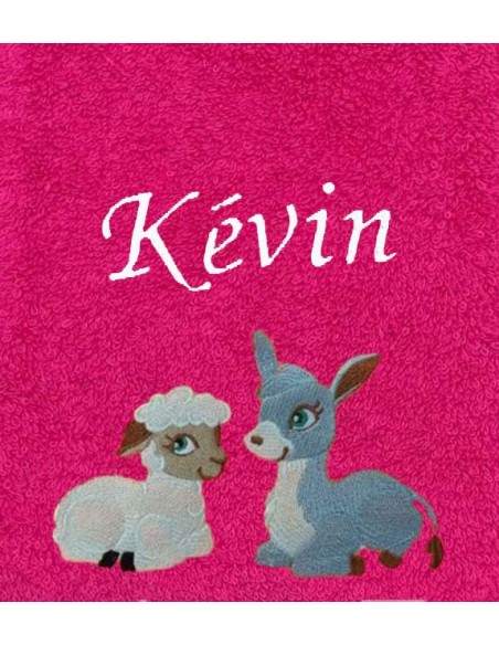 Drap de Bain Agneau et Ane Personnalisé 70X140