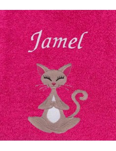 Drap de Bain Chat Zen Personnalisé 70X140