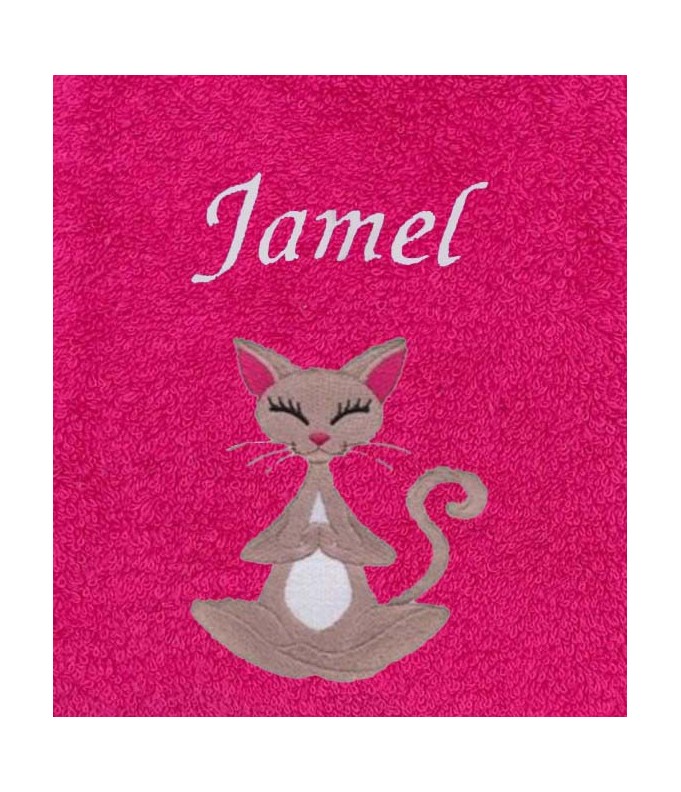 Drap de Bain Chat Zen Personnalisé 70X140