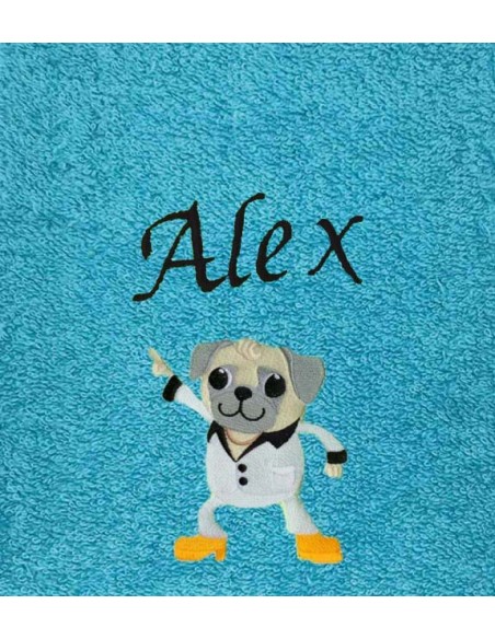 Drap de Bain Chien Disco Personnalisé 70X140