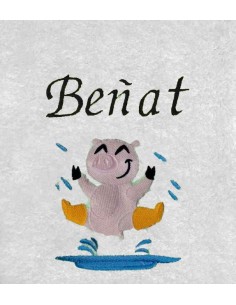 Drap de Bain Cochon 2 Personnalisé 70X140