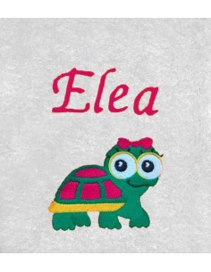 Drap de Bain Tortue Fille Personnalisé