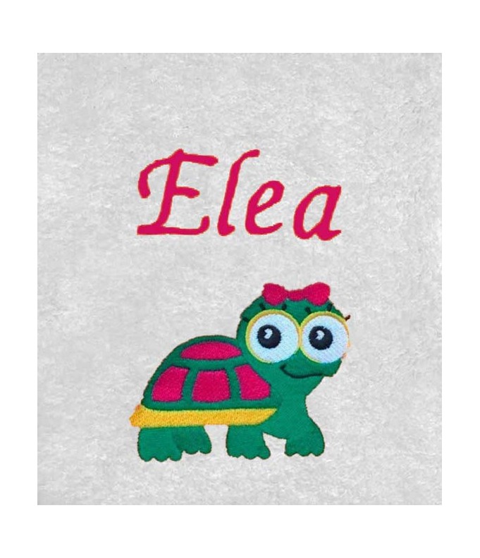 Drap de Bain Tortue Fille Personnalisé