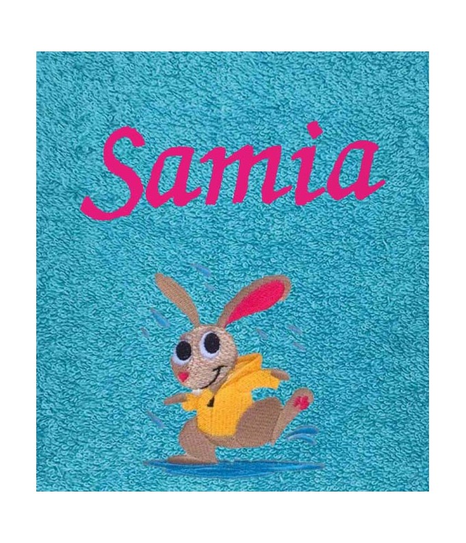 Drap de Bain Lapin sous la Pluie Personnalisé