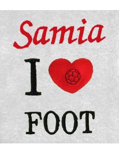 Drap de Bain I Love Football Personnalisé 70X140
