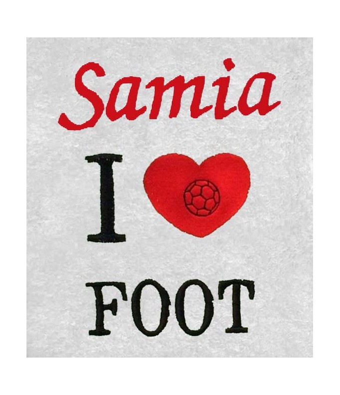 Drap de Bain I Love Football Personnalisé 70X140