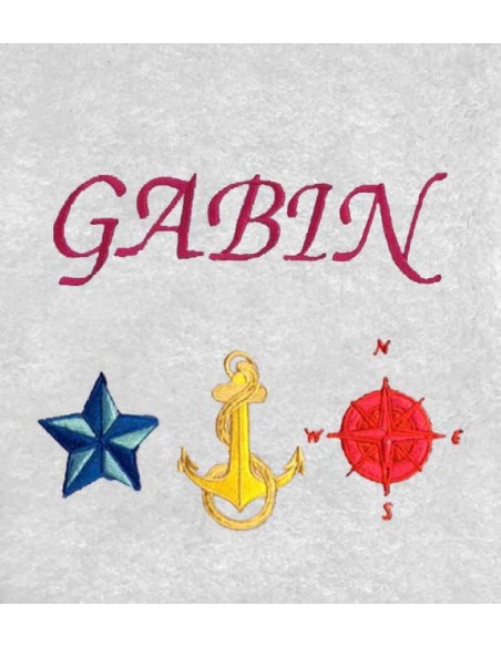 Drap de Bain Ancre 4 Personnalisé